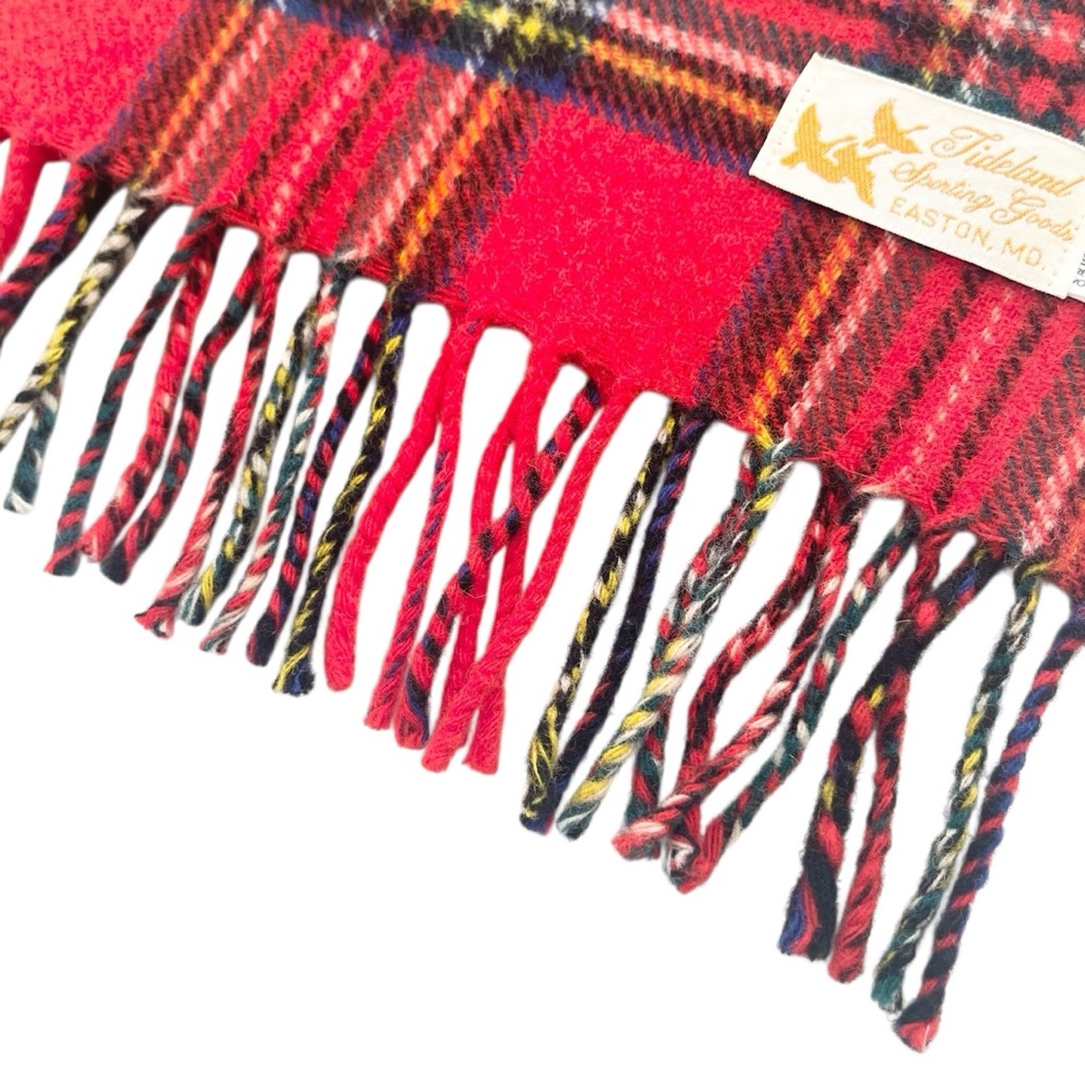 Vintage Red Tartan Plaid 100% Lambswool Scarf Made in Scotland - Picture 8 of 14